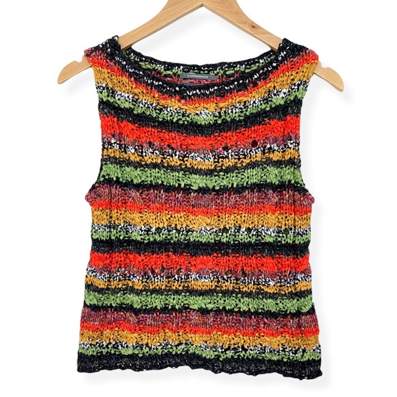 Anthropologie Tops - Anthropologie Striped Audra Sweater Tank Italian Knit Top